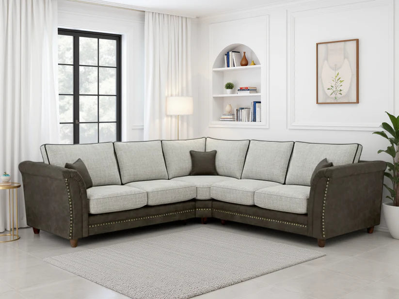 Bella Fullback Sofa Grey Large Corner